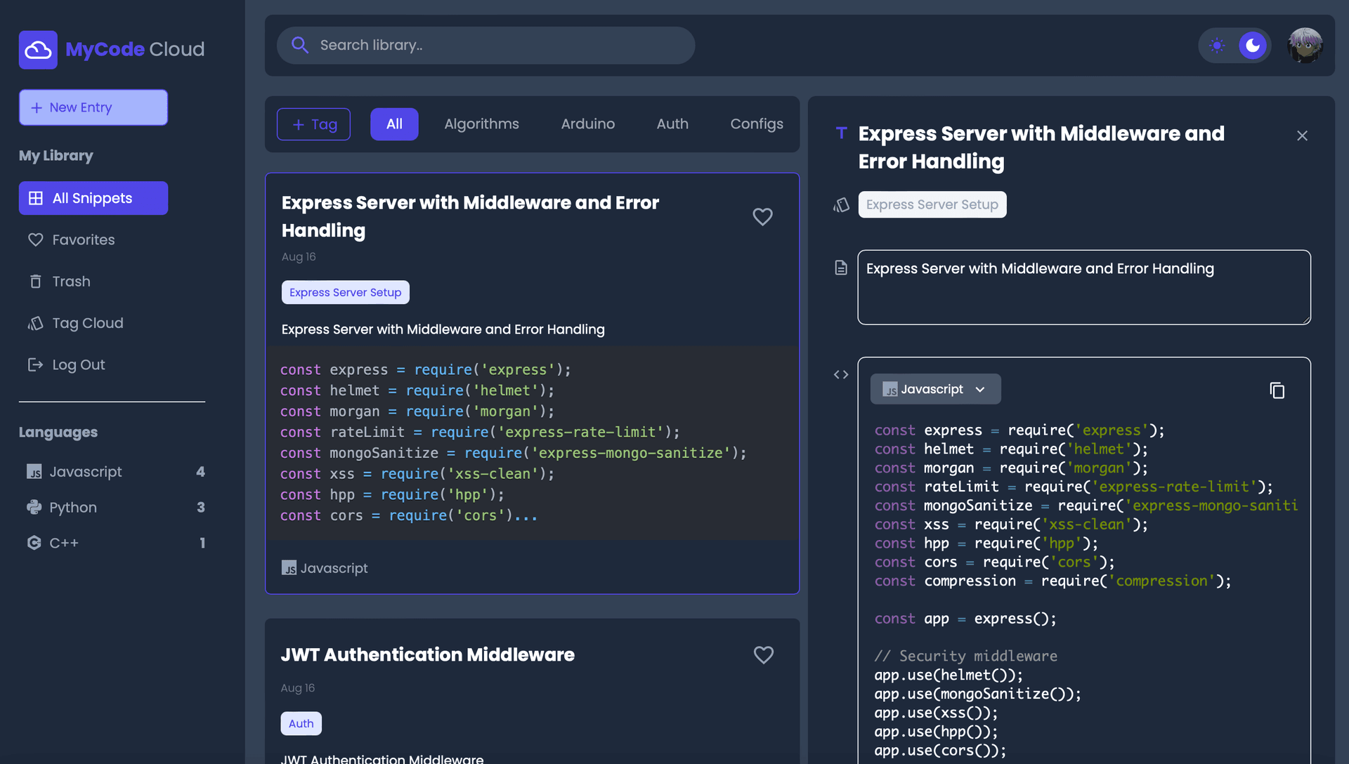 Snippet Management